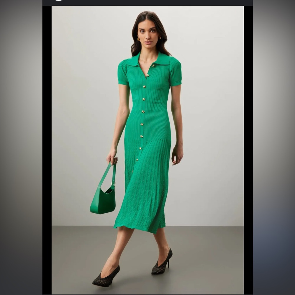 Sandro Green Button-Down Dress